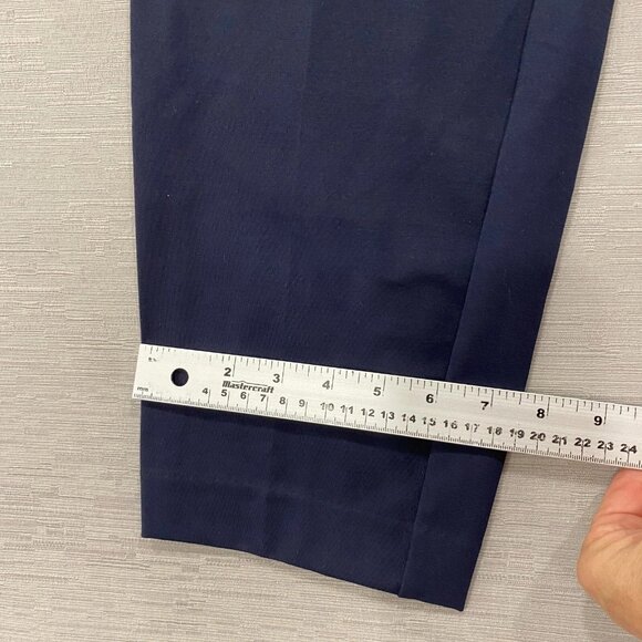 Talbots Dress Pants Womens 16 34x30 Navy Blue Nylon Tapered Trousers Office - Picture 11 of 15